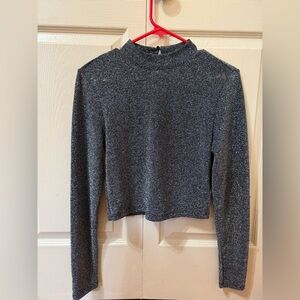 H&M Divided sparkly open back crop top size medium